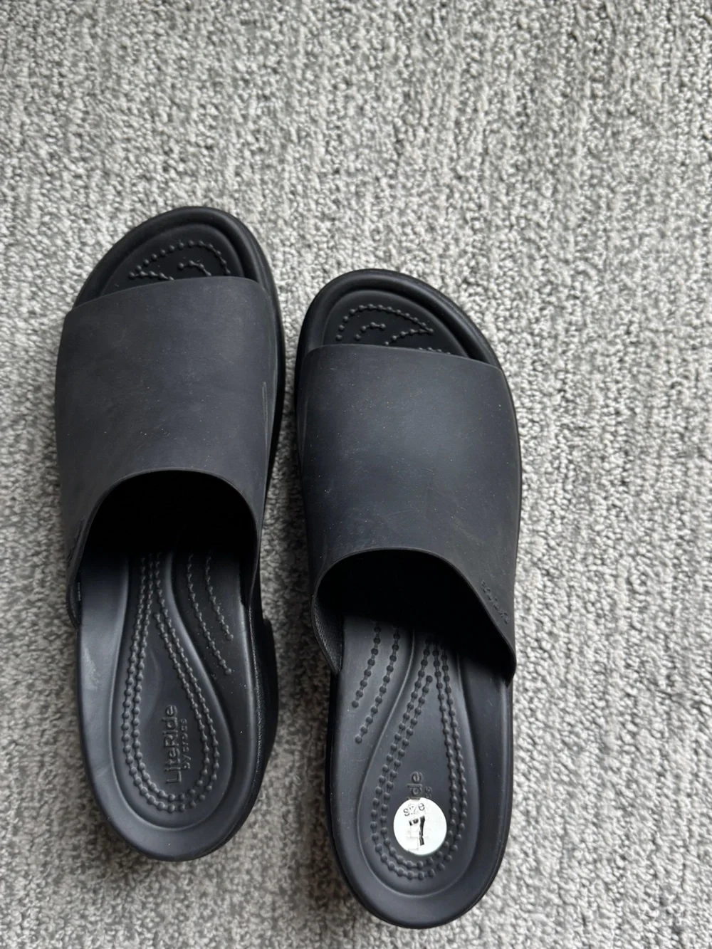 CROCS Black Platform Slide Heels